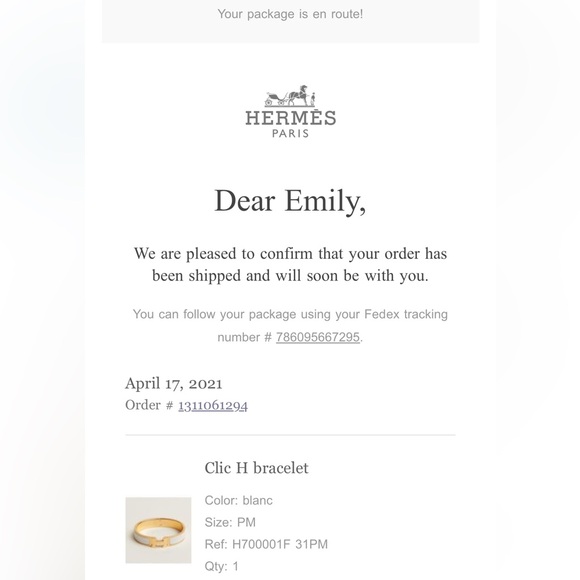 Hermes white and gold clic h bracelet - Picture 6 of 6